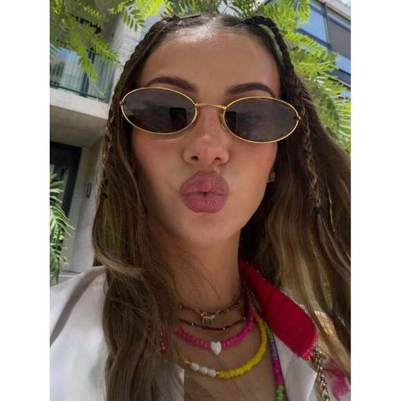 Metal Small Oval Frame Retro Double Bridge Glasses main image 6